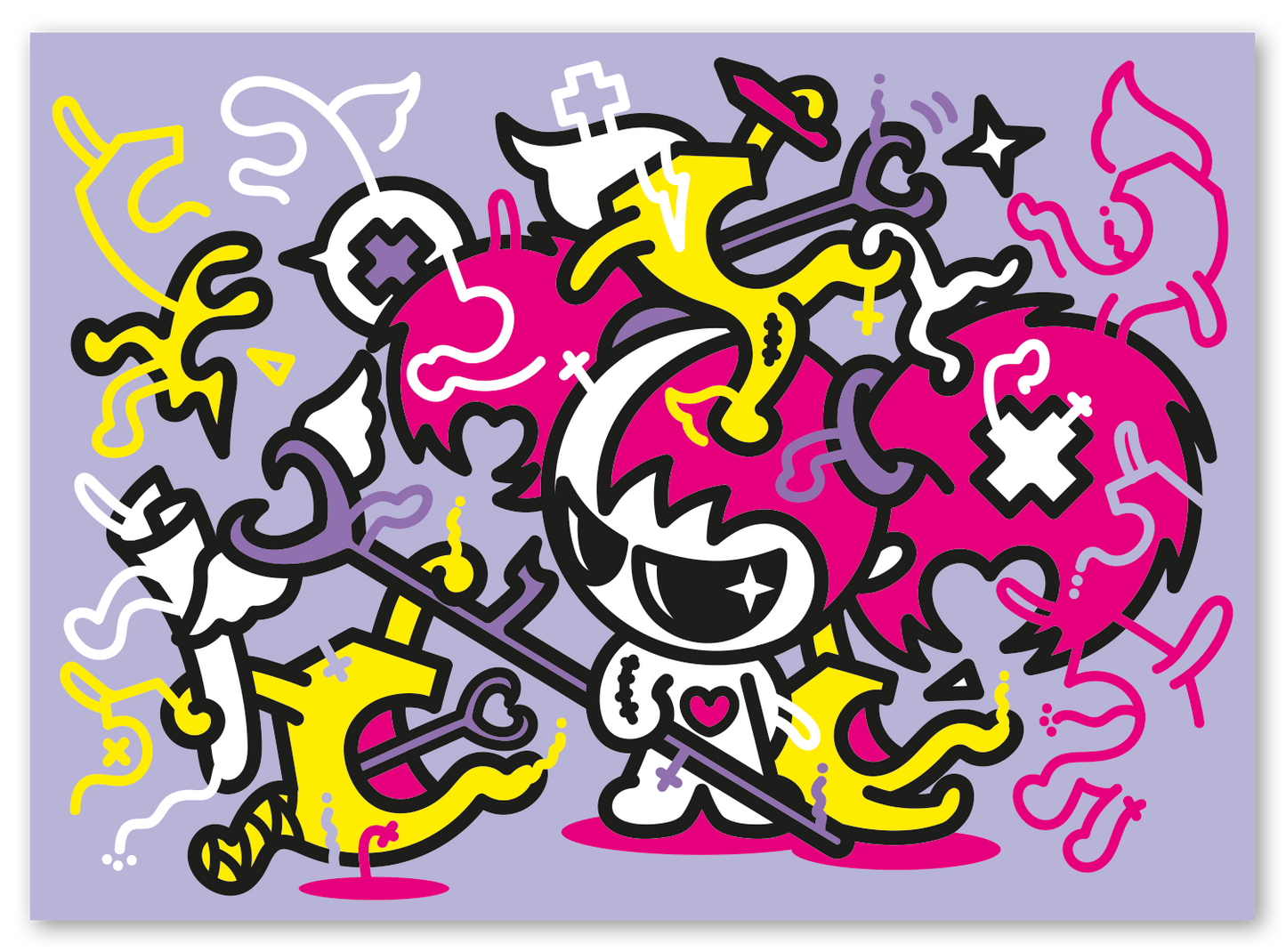 Origineel schilderij - fighting wand - 100cmx80cm
