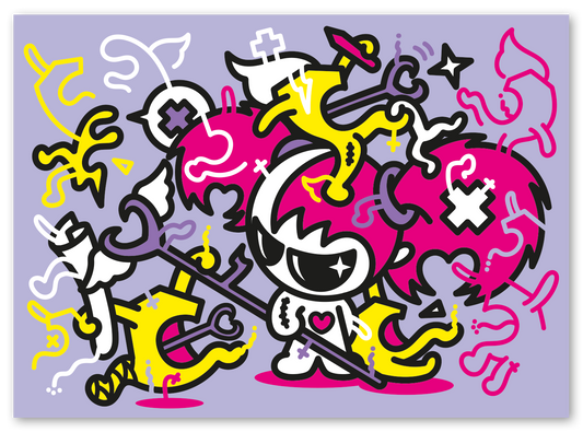 Origineel schilderij - fighting wand - 100cmx80cm