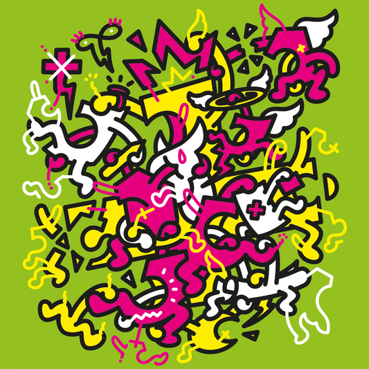 Origineel schilderij - X-clamation - 100x100cm
