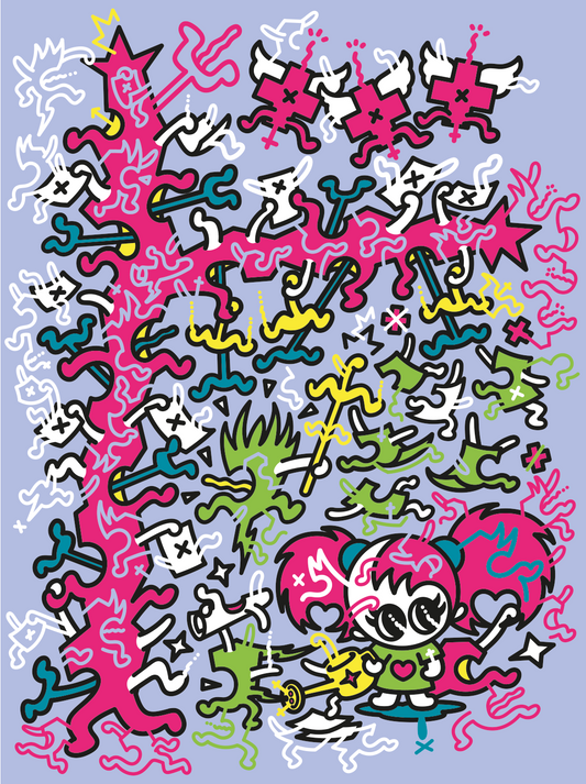 Origineel schilderij - Watering the tree - 90x120cm