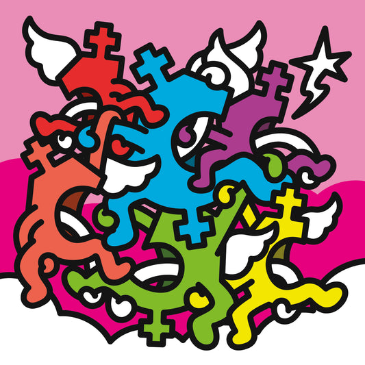 Origineel schilderij - Strugle - 100cmx100cm